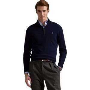 Navy Blue Ralph Lauren Navy Quarter Zip Sweater (S)